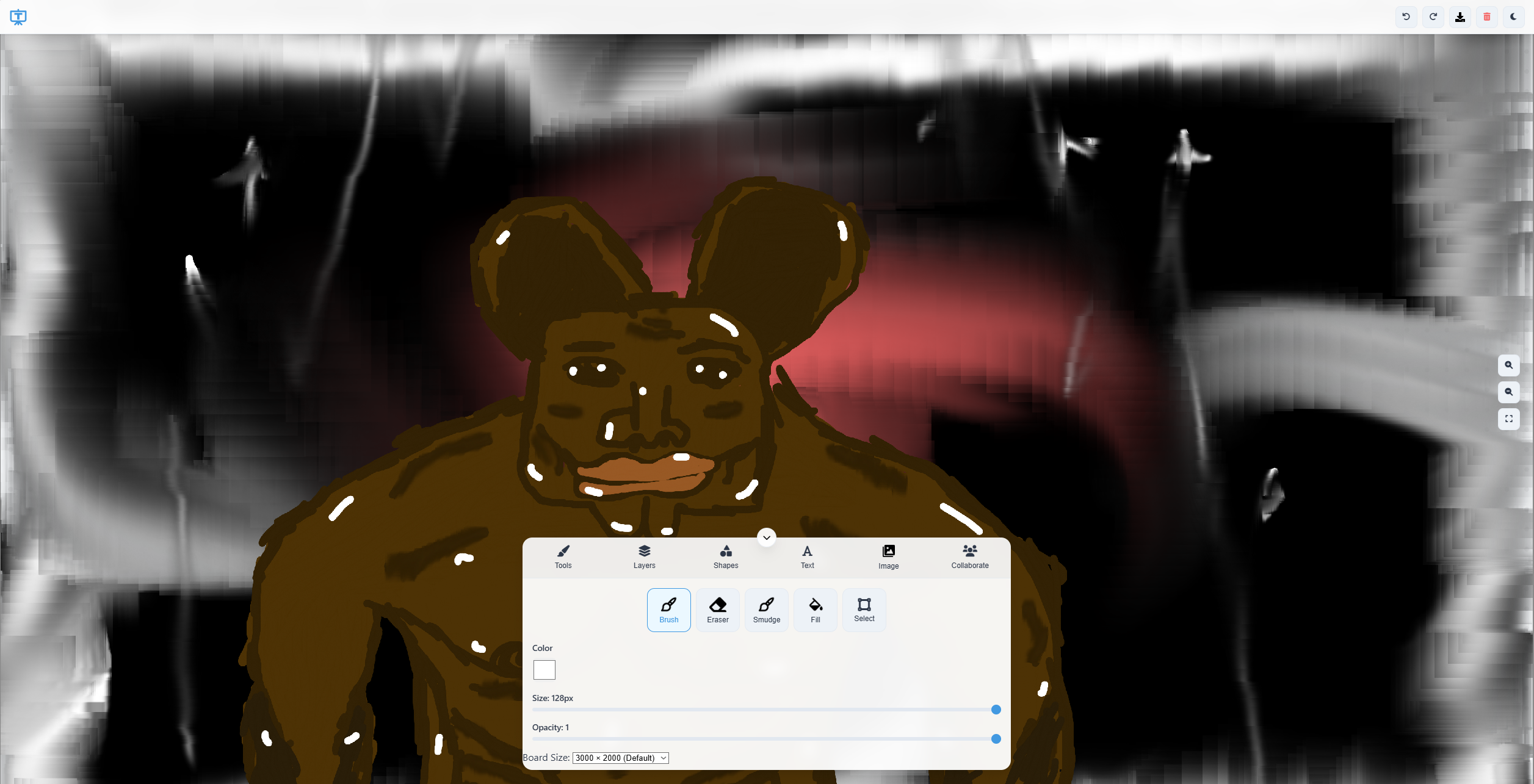 T-Board collaborative drawing interface in light mode
